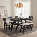 TOPMAX 6-Piece Wood Counter Height Dining Table Set with Storage Shelf by HouseOfZazla