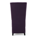 Fabric Dining Chair With High Back And Birch Wood Legs - Plum by HouseOfZazla