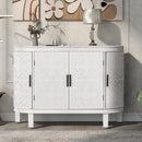 Accent Storage Cabinet Sideboard Wooden Cabinet with Antique Pattern Doors for Hallway, Entryway, Living Room