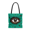"All Seeing Eye" (Teal) Heavy-Duty Canvas Tote Bag