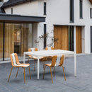 4 Piece Set Of Modern Striped Color- Blocking Single Chairs With Long Table by HouseOfZazla