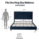 Peyton - Upholstered Bed With 54" High Headboard, Traditional Hand Buttoned Tufting by Unique Piece Furniture