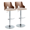 Ariana - Mid Century Modern Adjustable Barstool Stool With Swivel With Rounded T Footrest (Set of 2) by HouseOfZazla