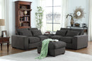 Tatman - Linen Blend Sectional With 2 Ottomans - Dark Gray by HouseOfZazla