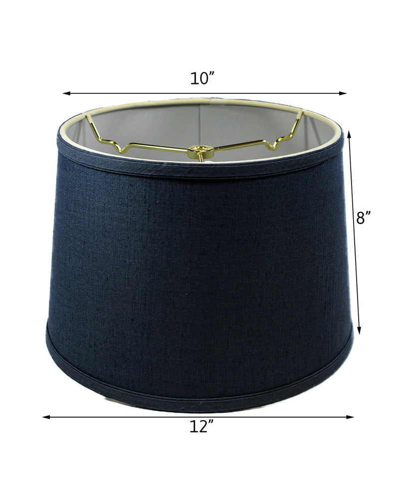 12"W x 8"H Hardback Shallow Drum Lamp Shade Textured Slate