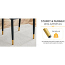 4 Dining Chair Set, White Dining Chair Set, PU Material High Back Seat and Sturdy Black Leg Chair for Dining Room, Kitchen and Living Room c-010