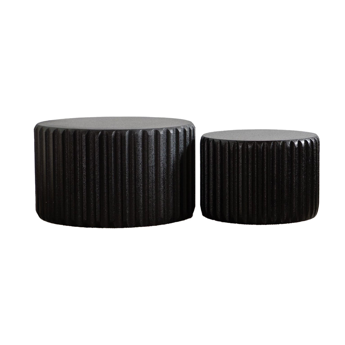 Black Scalloped Round Coffee Table Set, photo 9 of 9