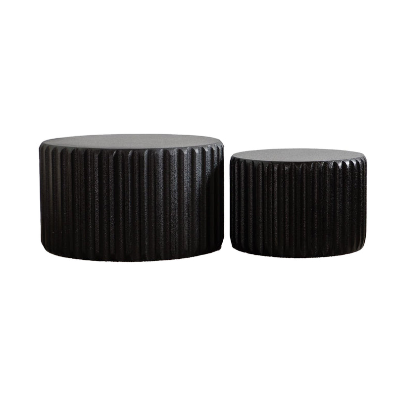 Black Scalloped Round Coffee Table Set, photo 9 of 9