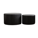 Black Scalloped Round Coffee Table Set