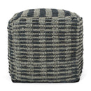 Walle - Fabric Square Pouf Ottoman And Floor Cushion Teal - Blue by HouseOfZazla