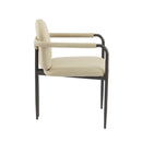 Modern Dining Chair Set of 2 with Iron Frame - Espresso / Khaki by HouseOfZazla