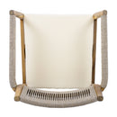 Braided Acacia Wood Outdoor Dining Chairs Set of 2 – Teak Look with Beige Rope & Cream Cushions by HouseOfZazla