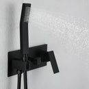 Brass Shower System With 10" Rainfall Shower Head And Handheld Sprayer - Matte Black by HouseOfZazla