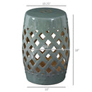 Outsunny 13' x 18' Ceramic Garden Stool with Woven Lattice Design & Glazed Finish by HouseOfZazla