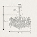 8-Light Crystal Gold Chandelier for Dining Room and Kitchen Island
