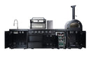 Black 125-Inch Double Stainless Steel Gas Outdoor Kitchen Barbecue Grill