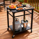 2-Tier Outdoor Grill Cart with Stainless Steel Top
