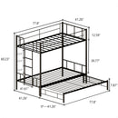 Twin Size Metal Pull-Out Bunk Bed