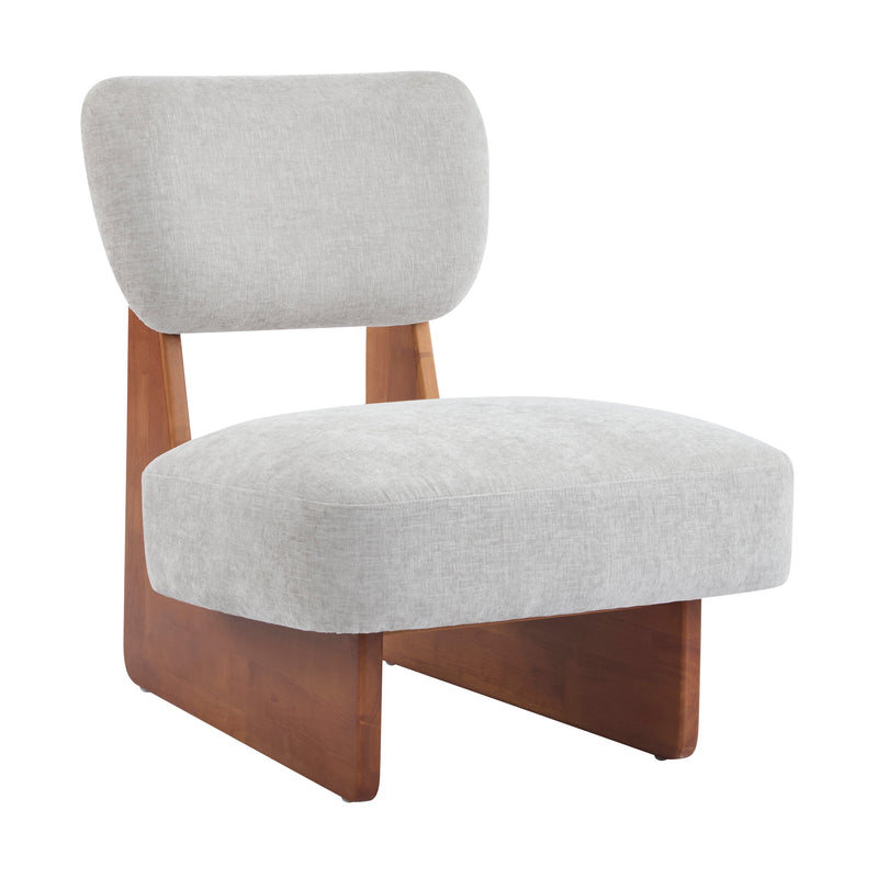 [Set of 2] Modern Lounge Chair with Polyester Upholstery, Sturdy Wood Base With Walnut Finish, Minimalist and Stylish Accent Seating for Living Room, Bedroom, or Office