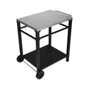 2-Tier Outdoor Grill Cart with Stainless Steel Top, Large Wheels & Tool Hooks by HouseOfZazla