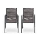 Outdoor Modern Aluminum Dining Chair Set With Rope Sea (Set of 2) by HouseOfZazla