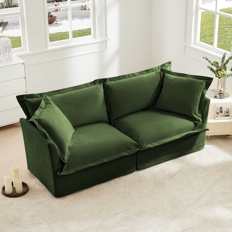 Modern Slipcovered 2-Seat Sofa, photo 4 of 10