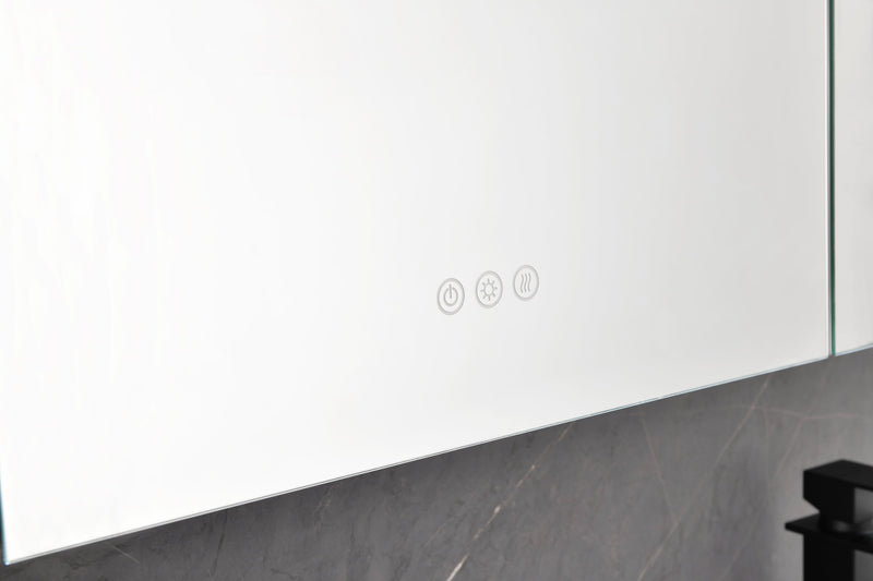 60in. W x 36 in. H LED Large Rectangular Aluminum Alloy Surface Mount Medicine Cabinet with Mirror