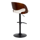 Pino - Mid Century Modern Adjustable Barstool With Swivel With Rounded T Footrest (Set of 2) by HouseOfZazla