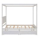 Canopy Platform Bed With Drawers, Support Slats, No Box Spring Needed by HouseOfZazla