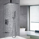 Contemporary Shower System With 12" Rainfall Head And Handheld Spray, Wall Mounted by HouseOfZazla