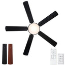 Flush Mount Ceiling Fans With LED Light And Remote Control, 5 Blades by HouseOfZazla