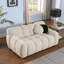 64.96 length, 35.83" deepth, human body structure for USA people, marshmallow sofa,boucle sofa, 2 seater, BEIGE BOUCLE