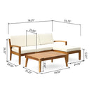 Outdoor L Shape 3pcs Acacia Wood Patio Sofa Set by HouseOfZazla