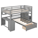 Bunk Bed With Desk, Drawers And Shelves by HouseOfZazla