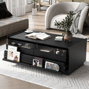 Modern Rectangle Coffee Table With 4 Drawers And 2 Display Shelves by HouseOfZazla