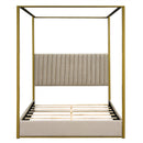 Walker Edison | Queen Size Upholstery Canopy Platform Bed
