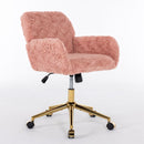 Office Chair, Artificial Rabbit Hair Home Office Chair With Metal Base, Adjustable Desk Chair Swivel Office Chair, Vanity Chair by HouseOfZazla