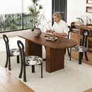 Oval Dining Table For 6 With 4 Upholstered Chairs - Walnut / Black by HouseOfZazla
