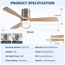 Low Profile Flush Mount Intergrated LED Ceiling Fan With Light And Silent Reversible Motor by HouseOfZazla