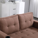 3-in-1 Upholstered Futon Sofa Convertible Floor Sofa bed,Foldable Tufted Loveseat with Pull Out Sleeper Couch Bed,Folding Mattres Love Seat Daybed W/Side Pockets for Living Room, Brown