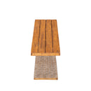 Outdoor 1pcs Acacia Wood Bench, Teak Finish by HouseOfZazla