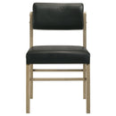 Kehoe Upholstered Dining Side Chair Black and Natural Oak (Set of 2)