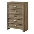 5 Drawer Storage Chest With Pulls - Light Brown by Unique Piece Furniture