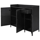 K&K 47.5"W Wicker Outdoor Storage Cabinet with Tempered Glass Top by HouseOfZazla
