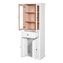 Bathroom Vanity & Tall Storage Cabinet Set With Doors, Adjustable Shelves, Soft Close Hinges, Sink by HouseOfZazla