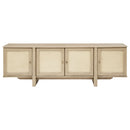 Kailani 79-inch 4-door Cane TV Stand Media Console Beige Oak