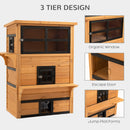 3-Story Cat House Feral Cat Shelter, Outdoor Kitten Condo with Raised Floor, Asphalt Roof, Escape Doors, Jumping Platforms, Yellow