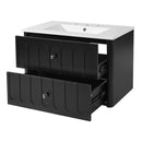 Floating Bathroom Vanity With Oval Knobs & Round Edge, Soft Close Drawer Slides by HouseOfZazla