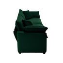Modern Fabric Living Room Sofa with 4 Pillows, Upholstered Large Deep Seating Loveseat, Green Corduroy