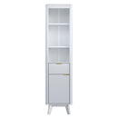 Tall Bathroom Storage Cabinet With Adjustable Shelves And 1 Drawer & Door